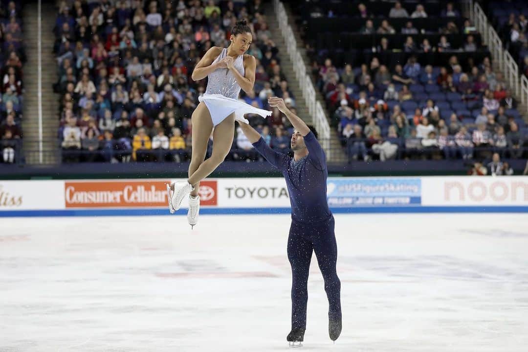ジェシカ・カラランのインスタグラム：「This moment on the ice! 🙌  Watch @NBCOlympics Sunday to watch our free skate from this season one more time ❗Keep an eye out for us on @usfigureskating ‘a Instagram live!!」