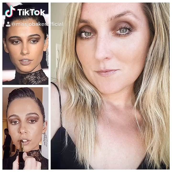 JO BAKERのインスタグラム：「C O C O • S M O K E 💋 Hard to emulate this london beauty @naomigscott ...but @erin_jahns from @whowhatwear and I tried with this gorgeous exotic coco smokey palette ... see stories for a direct swipe up to all the hero products!! #naomiscott #jobakermakeupartist #makeuptutorial #igtv #live #makeup #jobakermakeupartist using @welovecoco @chanel.beauty #welovecoco #workingwithchanel #makeuptutorial #smokeyeyes #redcarpet #makeupartist #soundon #jobim #music」