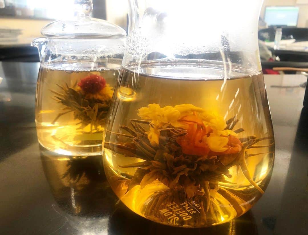 前田彩名さんのインスタグラム写真 - (前田彩名Instagram)「今日の番組のおともは、 LUPICIAのTHE MARI〜テ マリ〜という、#工芸茶。  たっぷりのお湯を注ぐと、 パッと花開いてくれます🌼。 とっても華やかで優雅でしょう〜☺️、 ジャスミンのいい香りに包まれました💓  #teafortwo #fmkyoto」4月25日 17時43分 - ayana.maeda