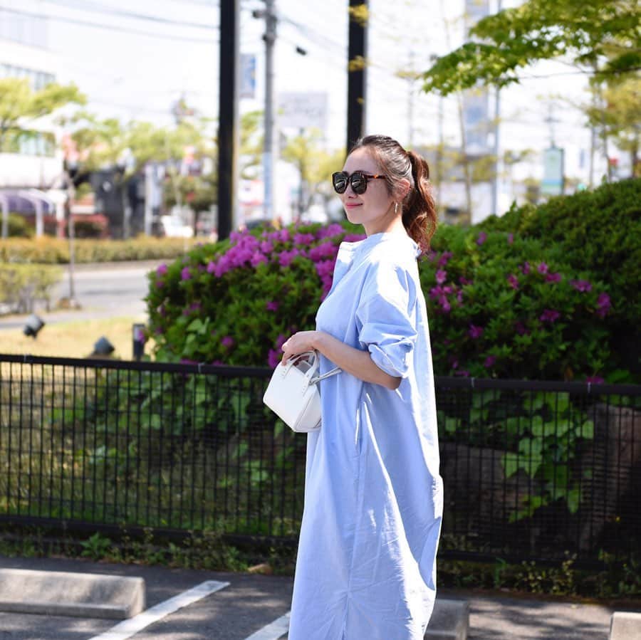 Keikooooooのインスタグラム：「シルエットがめちゃくちゃ可愛い😍 オックスフォード生地で上品なトコも🤤♡♡♡ . @blanc_official.jp #ootd」