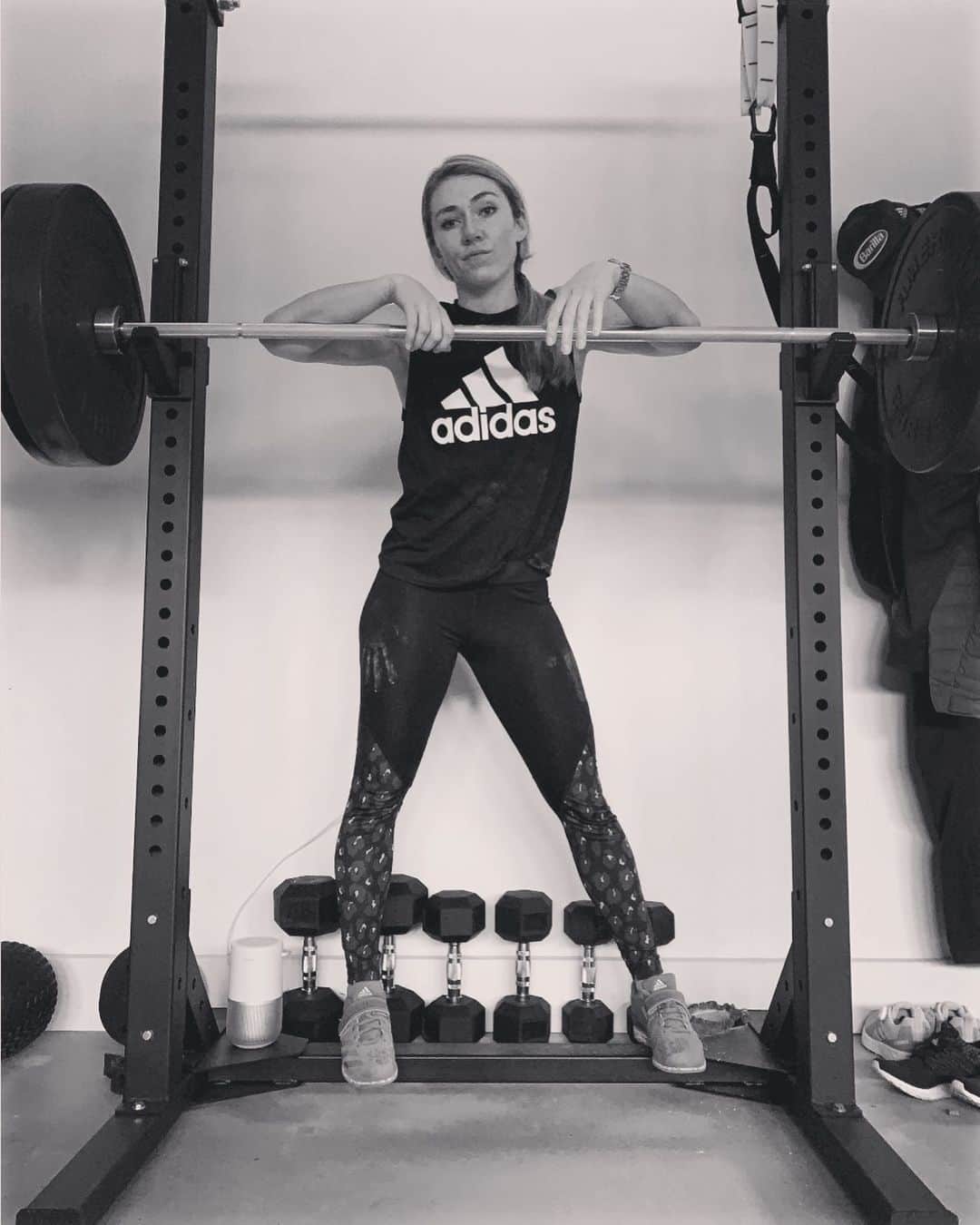 ミカエラ・シフリンのインスタグラム：「Do the work... or stand on top of the work that needs to be done.  It’s all the same, right? 🤷‍♀️🦾 #createdwithadidas #hometeam」