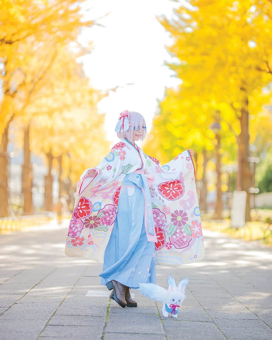 小桃のインスタグラム：「#マシュ #mashu #フォウ #フォウくん #fou #fgo #fategrandorder #fategrandordercosplay #fgocosplay #mashucosplay #mashkyrielight #コスプレ #kimono #着物 #和服」