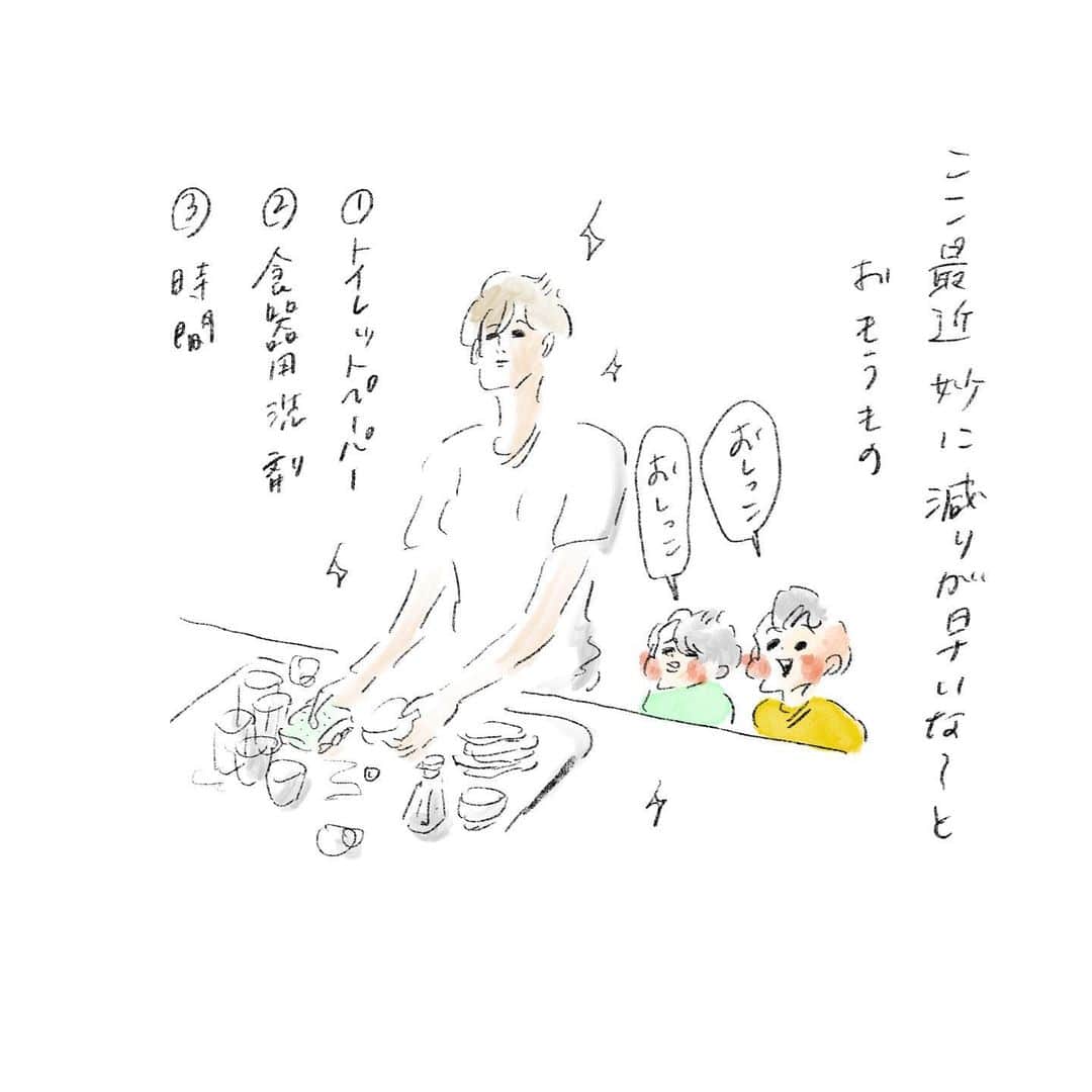 のインスタグラム：「あと体力🤣🤣🤣 #皿を洗って #尻拭いて #夜になる #まめちゃん #ゆめこ  #兄妹 #こども #家族 #きょうの息子 #きょうの娘 #絵日記 #イラスト #procreateapp #conceptapp #ipadpro #applepencil」