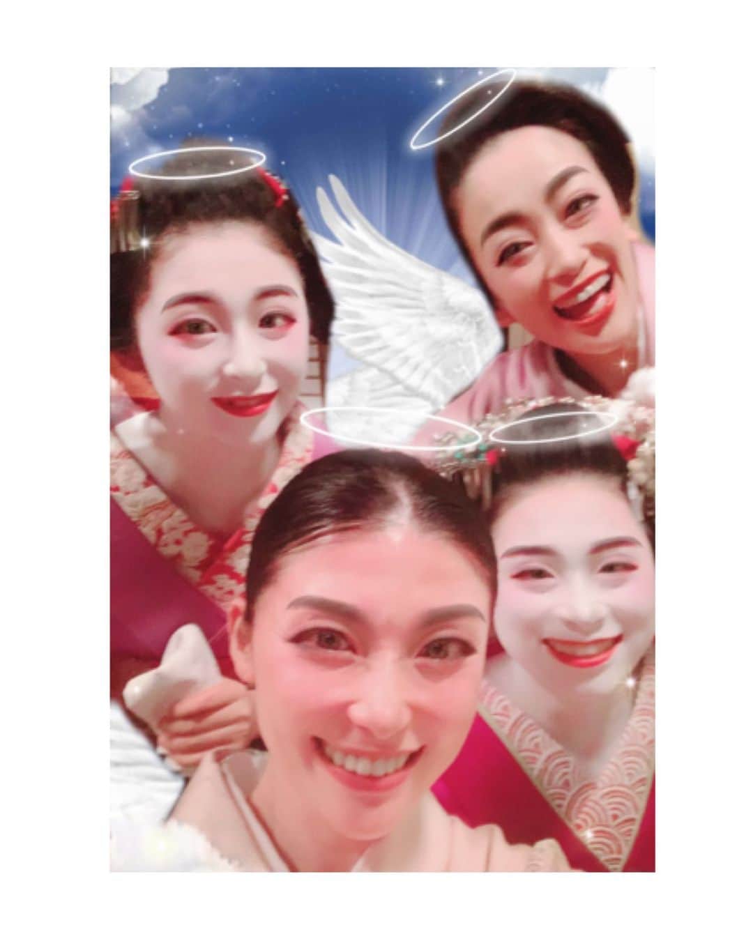 川村亜紀さんのインスタグラム写真 - (川村亜紀Instagram)「おはようございます。 しばらく礼拝も休止で教会へ集う機会も無いので天使になってみました👼 と言うのは、冗談ですが。 皆んなで #matt化 したお写真が出てきたので載せさせていただきます。 #matt化 with 西村屋さんの皆さん💕 祇園甲部の芸妓さんと舞妓さんにもMattさんになってもらいました。 槇子ちゃん、槇里子ちゃん、美羽子ちゃんです。 ご覧くださっている皆さんのお気持ちが少しでもほぐれますように。  #お着物 や #花街 #歌舞伎 など #日本の伝統 が長く守られ受け継がれますように。 #gion #gionkoubu #geiko #kyotogeiko #kyotomaiko  #kimono #kimonocordinate #japanesekimono #japanesetradition #beautifultradition #lovekimono  #instakimono  #お着物 #お着物コーディネイト #きものコーディネート  #日本の伝統 #守るべきもの #祇園 #祇園甲部 #祇園甲部芸妓 さん  #祇園芸妓 さん #祇園甲部舞妓 さん #祇園舞妓 さん  #亜紀の和装記録」4月26日 9時53分 - _aki1015_