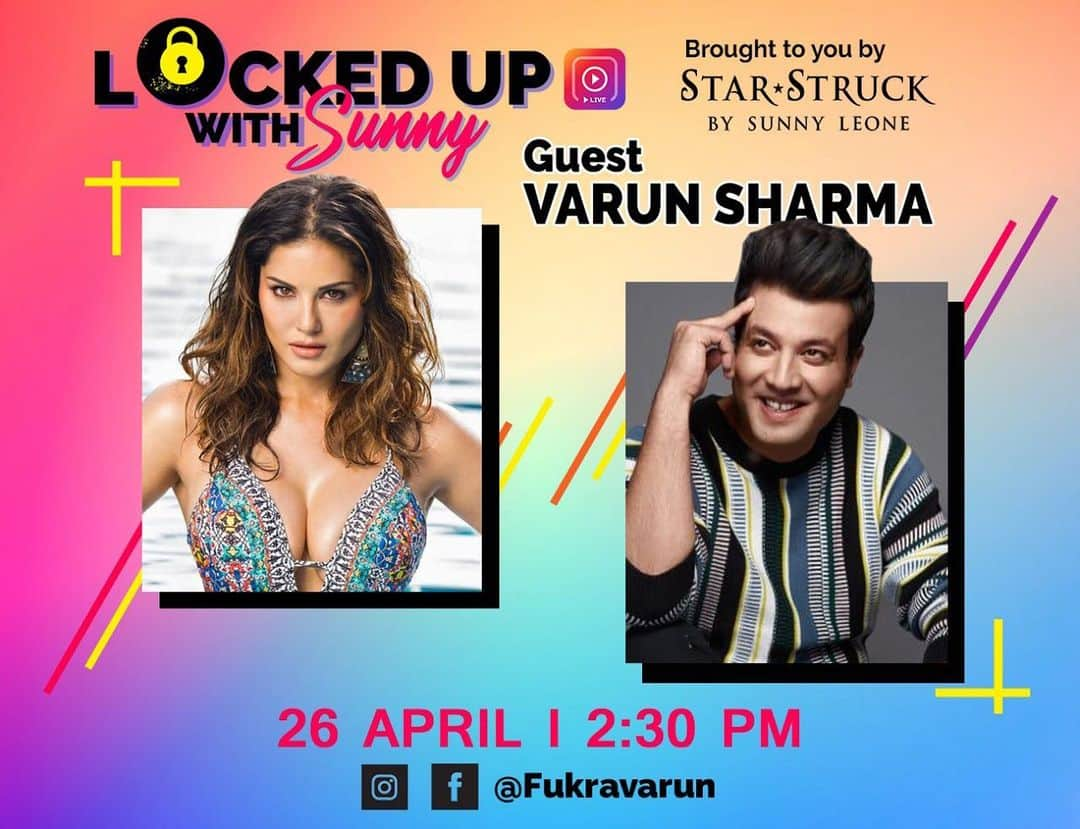 サニー・レオーネさんのインスタグラム写真 - (サニー・レオーネInstagram)「Hey everyone! I am so excited to have the very funny @fukravarun as the next guest on @lockedupwithsunny today at 2.30pm IST! Bringing you a little smile while #LockedUp 😷  #LockedUpWithSunny brought to you by @starstruckbysl」4月26日 14時06分 - sunnyleone