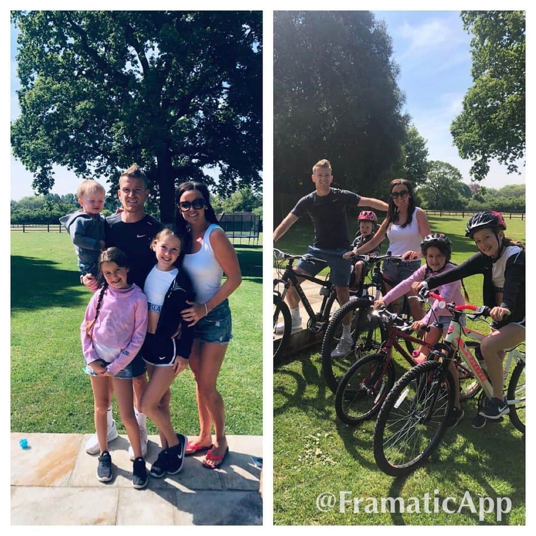 スティーヴン・デイヴィスのインスタグラム：「Morning bike ride with my team 💙」