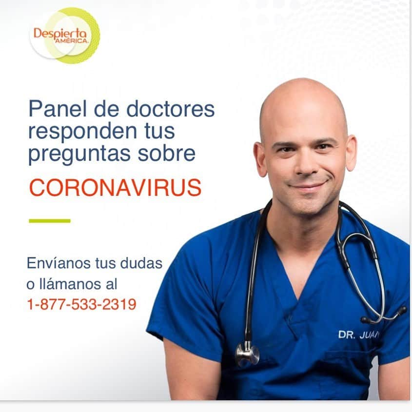 Despierta Americaさんのインスタグラム写真 - (Despierta AmericaInstagram)「Cada día @drjuanjr  y un panel de expertos responden tus preguntas acerca del #Coronavirus. Escribe tu pregunta aquí 👇」4月26日 22時42分 - despiertamerica