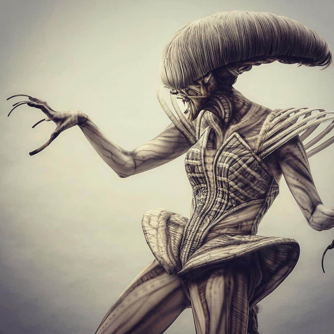 のインスタグラム：「"Happy ALIEN's Day!!"-Alien Day 2020- April 26th - Alien Day was established in 2016 after the planet “LV-426” where the Aliens were first discovered in the play. ． Reposting behind the scenes video of artwork, “Alien” ． Body paint & Costume : #amazing_jiro Hair : Ken(UR DELTA) @ken.ur.delta  Model : RANMA YU @ranma_yu  Photo : Kimio Sekimura Shoot a video : Yoichi Sunahara Movie : art design eND Special Thanks : Rei Planning Co., Ltd. ． #alien #alienday #xenomorph #avp #predator #scifi #darkart #art #sfxmakeup #sfx #makeup #crazymakeups #bodypaint #airbrush #costume #artwork #hair #alienday #lv426 #エイリアン #特殊メイク #メイク #ボディペイント #エアブラシ #コスチューム #衣装 #アート #ヘアアレンジ #halloweenmakeup #halloween」