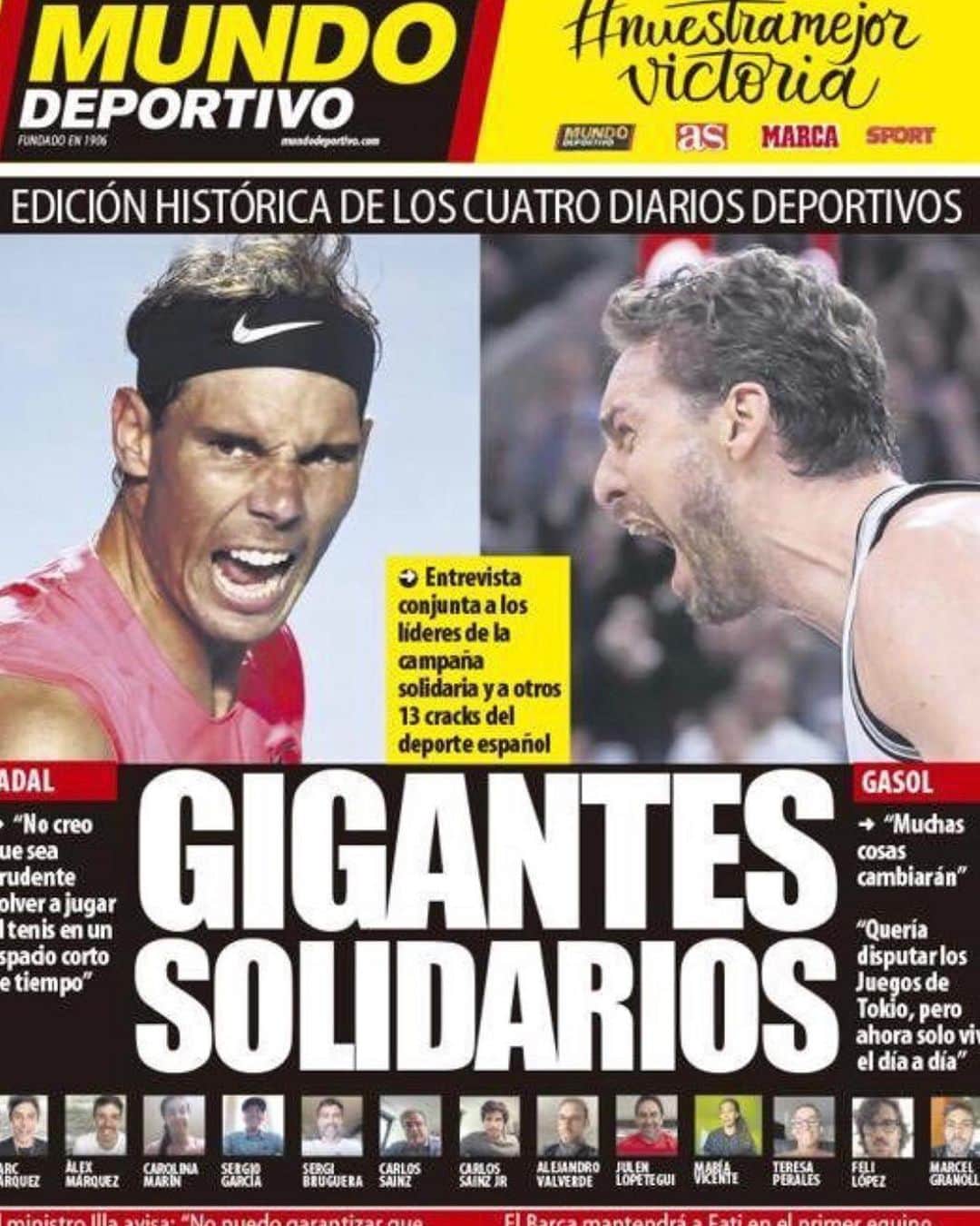 ラファエル・ナダルさんのインスタグラム写真 - (ラファエル・ナダルInstagram)「Histórico 👏🏻🇪🇸🙏 @diarioas  @marca  @mundodeportivo  @diariosport」4月28日 5時35分 - rafaelnadal