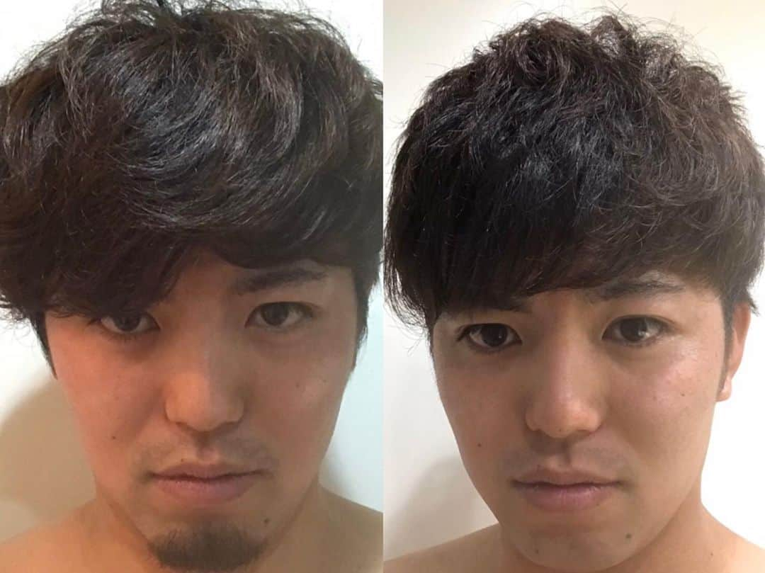 東克樹のインスタグラム：「バリカンとスキバサミでセルフカットしてみた✂️ #おうち時間 #センスを感じる」