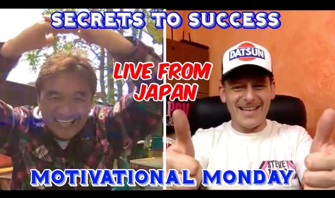 スティーブのインスタグラム：「Attention Liberty Walk fans! Kato-San joins me this morning live from Japan for motivational Monday!! Full English subtitles available on my YouTube in this great motivational message from a guy who motivates me and will motivate you too!! Link in profile 継続は力なり！ピンチはチャンス！などリバティーウォーク加藤社長の名言が盛り沢山‼︎スペシャルインタビューはただいま公開中！日本で学んだ事が俺の人生を変えた モチベーション ガレージトーク EP13」