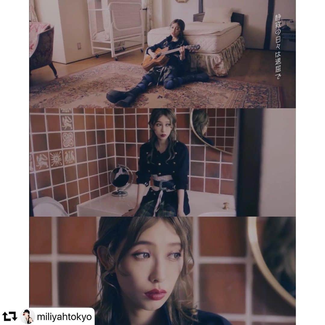 西村哲也のインスタグラム：「懐かしいなー Styled by me  #repost @miliyahtokyo ・・・ 昨晩IGTVにアップした「幻」という曲。 カップリング曲なのですがショートバージョンMVもすごく気に入っていて昨日久しぶりに観て懐かしくなった。 サブスクなどで音楽配信が主になってきている中、こうやって沢山MVを撮っていた日々が恋しい。またビデオ撮りたいなあ。 当たり前だと思っていたことがいつのまにか離れていってしまう切なさ。 なーんてしっとり思う雨の月曜。  #幻　#雨の日」