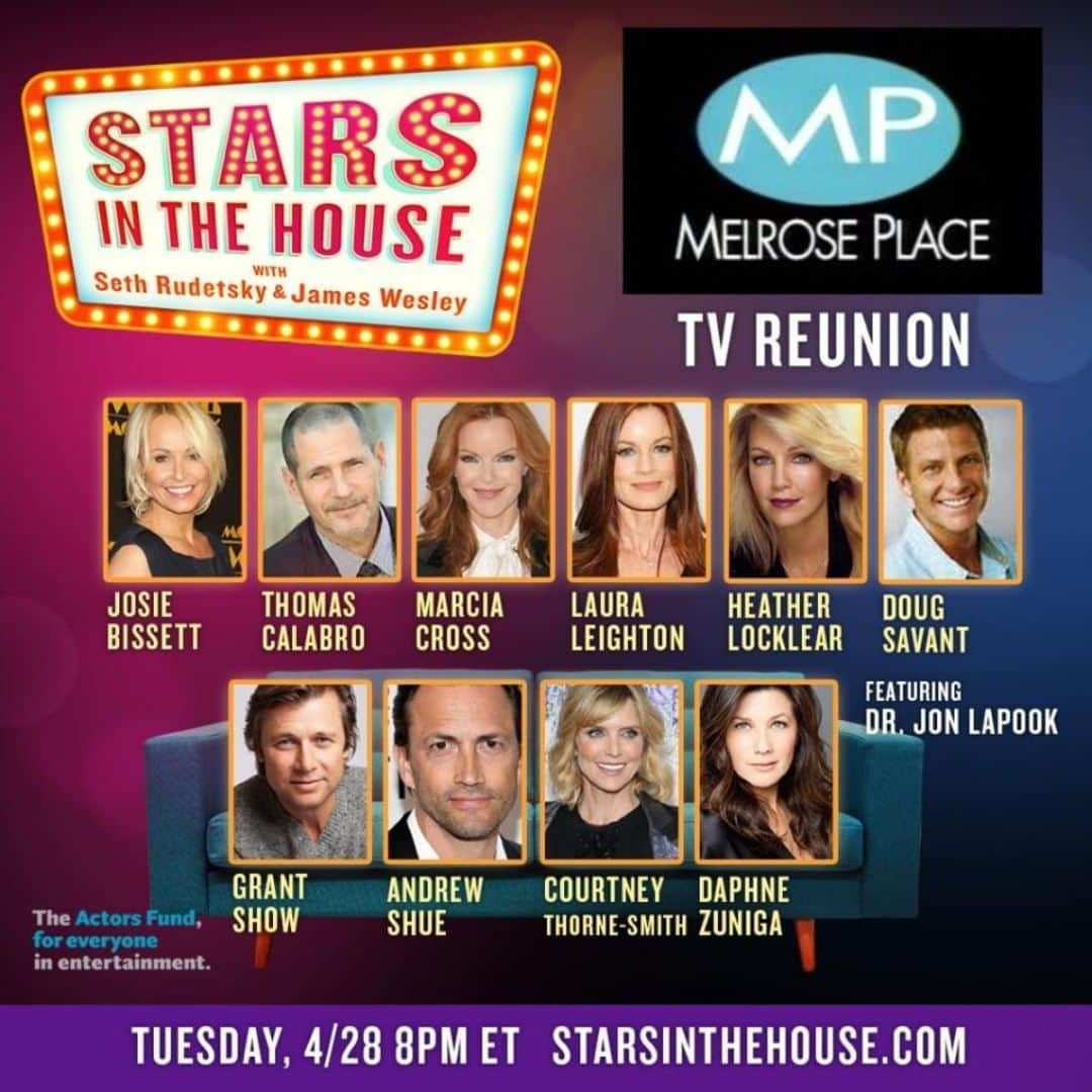 ジョシー・ビセットさんのインスタグラム写真 - (ジョシー・ビセットInstagram)「The #MelrosePlace cast will be reuniting tomorrow live @StarsInTheHouse to help raise money for @theactorsfund and of course to reminisce on the good old days together! Thanks to @sethrudetsky @jameswesleynyc #StarsInTheHouse #TheActorsFund for making this possible! I can't wait to see you all tomorrow! @thomascalabroofficial @reallymarcia @lauraleightonforeal @heatherlocklear @grant_show  @courtney.thornesmith @daphnezuniga」4月28日 4時24分 - josiebissett