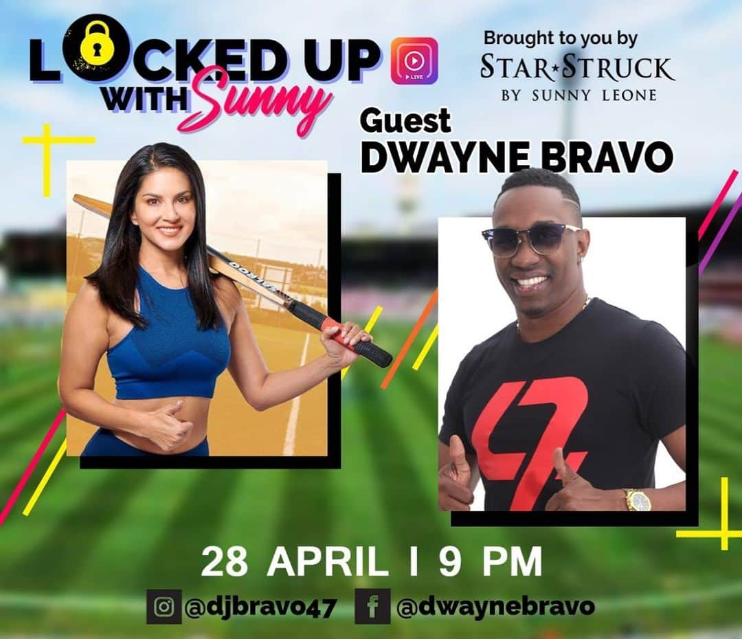 サニー・レオーネさんのインスタグラム写真 - (サニー・レオーネInstagram)「Are you ready for some interesting conversation with the very flamboyant @djbravo47 on #LockedUpWithSunny tonight at 9pm IST!  Bringing you a little smile while #LockedUp 😷  @lockedupwithsunny brought to you by @starstruckbysl 💄」4月28日 15時59分 - sunnyleone