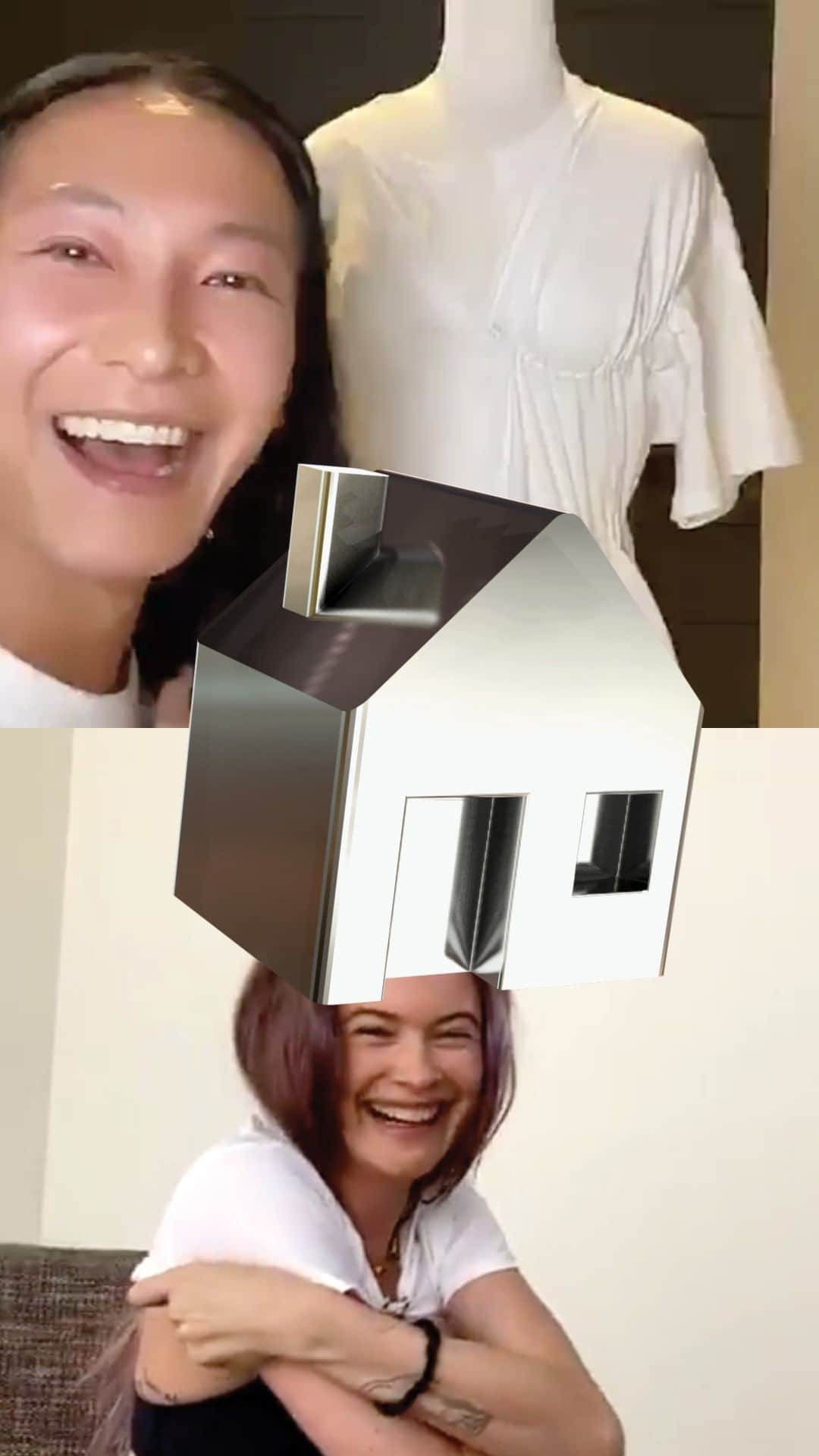 アレキサンダー・ワンのインスタグラム：「Alex and @BehatiPrinsloo show you how to give your white t-shirt the makeover it deserves.  #StayingInWithAlex #StayHome #WangFromHome」