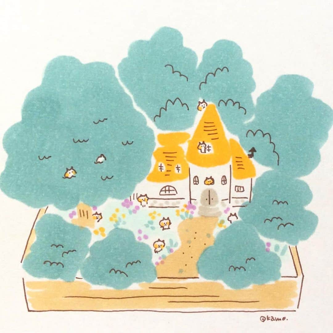カモさんのインスタグラム写真 - (カモInstagram)「ウサギタケの森の箱庭 #箱庭#Hakoniwa#庭の日#イラスト#illustration#ウサギタケ#usagitake」4月28日 10時06分 - illustratorkamo