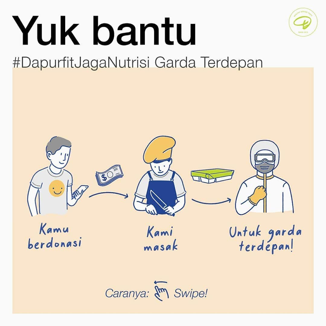 エリッサ・ヤマダのインスタグラム：「👩‍⚕️👨‍⚕️ SUPPORT PAHLAWAN MEDIS 👨‍⚕️👩‍⚕️ . Seperti yang banyak diberitakan, para tenaga kesehatan di garda terdepan kita telah berupaya semaksimal mungkin untuk memerangi pandemi COVID-19 ini — sampai seringkali, mereka tidak ada waktu untuk memikirkan kesehatan diri sendiri. . Tidak sedikit tenaga kesehatan yang terinfeksi SARS-CoV-2, bahkan ada yang sampai meninggal. . Karena banyaknya tenaga kesehatan yang tidak dapat bekerja (karena perlu isolasi/ karantina, atau bahkan meninggal dunia), maka tenaga yang tersisa harus bekerja EXTRA. . Oleh karena itu, @Dapurfit ingin membantu menjaga IMUN TUBUH & kesehatan para pahlawan medis kita, melalui nutrisi yang optimal. . Dengan tujuan tersebut, @Dapurfit melalui @nutrisigardaterdepan, setiap minggunya akan memberikan 100 paket makanan #4Sehat5Sempurna untuk para pahlawan medis kita (bisa lihat slide ke-2 untuk isi box nya ya). . Per Senin 27 April 2020, sudah terkumpul dana yang cukup untuk menyediakan 1.490 box (sebesar Rp 37.250.000)! So far, kami sudah menyumbang total 700 box untuk tenaga medis di RS rujukan yang menangani COVID-19 di Jakarta. Thank you so much to all FIT Fams yang sudah berpartisipasi! 😊🙏🏻 . Yuk bantu kami melanjutkan ini! 🙌 Swipe to see how you can help 😉 . Once again, we want to say THANK YOU to all the selfless hard workers out there doing their part to keep us safe. You are our HEROES 🙏  #dapurfit #charifit」