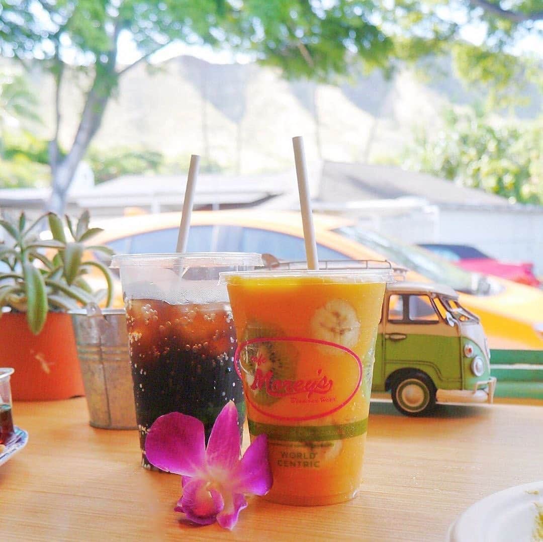 【JTB】マイトリ公式アカウントのインスタグラム：「＼今日のマイトリ 💛／﻿ ﻿ @oyako_tabi さんの﻿ #ハワイ #オアフ島 #モンサラット通り でのお写真📷🌴❤﻿ ﻿ 炭酸とビタミンカラーのドリンクがとっても爽やか🥤✨﻿ フルーツが見えてるのもキュートだよね🥝🍌💖﻿ ﻿ このカフェは有名なダイヤモンドヘッドのすぐ近く😘﻿ 近くではショッピングも楽しめちゃう👗👒🙌﻿ いっぱい観光したあとは、おいしい飲みものでゆっくりしたいね🌺🤟💕﻿ ﻿ 🌐 Hawaii﻿ 📍 Oahu﻿ 🏷 #cafemoreys #カフェモーリーズ﻿ ﻿ みんなの#マイトリハワイ もcheckしてみてね💖﻿ ﻿ マイトリサイトには、海外、国内の女子旅情報をUPしています❣️﻿ URLから、是非チェックしてみてください😚 ﻿ ﻿ #JTB  #JTBで旅がしたい  #ライター募集  #マイトリ #ハワイ観光  #ハワイ旅行  #ハワイ旅  #ハワイ女子旅 #ハワイ女子旅行 #ハワイ好き #ハワイおすすめ #ハワイカフェ #ハワイカフェ巡り #ドリンク #海外女子旅 #旅行好き  #女子旅行  #女子旅  #海外旅行 #traveler  #girlstrip  #旅行  #GirlsWhoTravel #girlaroundworld」