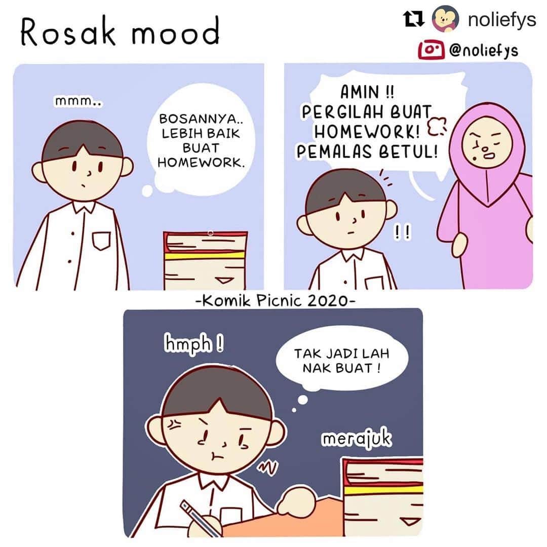 Koleksi Komik Malaysiaさんのインスタグラム写真 - (Koleksi Komik MalaysiaInstagram)「#Repost @noliefys with @get_repost ・・・ Terus takde mood dah 😢 . . #komikpicnic #mood #memeref #edgymemes」4月28日 18時06分 - tokkmungg_exclusive