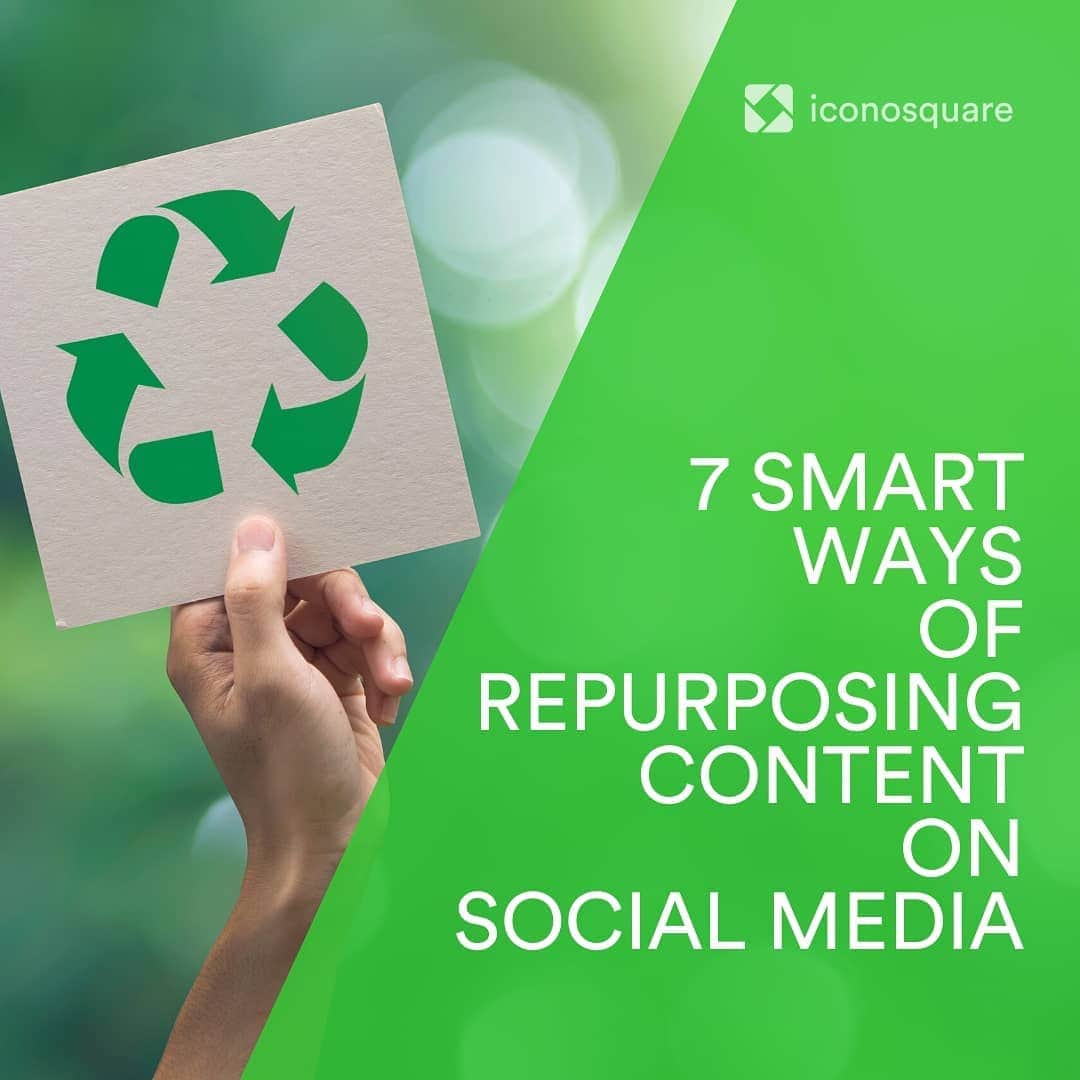 Iconosquareのインスタグラム：「Reduce. Reuse. Recycle. ♻️ Are you struggling to create high-quality new content to satisfy your audience?  Then repurposing content could be the solution to all your problems! 🍀  Many of us are so focused on creating and publishing piece after piece of content, that we completely forget about all the great content we’ve already produced.  Repurposing content is one of those strategies that every content marketer should be following. If you’ve been creating content for a while, you have to know that one story can tell dozens more — and therefore bring you tremendous benefit with minimal effort. 🎉  In our latest blog post, you’ll learn 7 ways to recycle your existing content to get the most out of your resources, save you time and reach new audiences!  Ready? Check the link in our bio #omnilink」