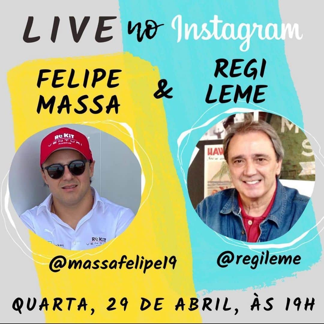 フェリペ・マッサさんのインスタグラム写真 - (フェリペ・マッサInstagram)「Live Com o meu irmão @regileme . Façam suas perguntas galera . Não perca ! Quarta as 19H」4月28日 23時06分 - massafelipe