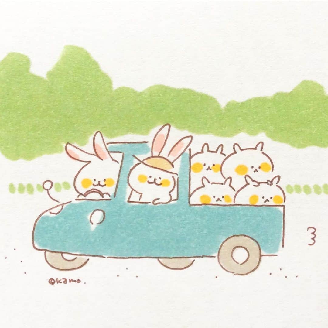 カモさんのインスタグラム写真 カモinstagram ドライブ オート三輪 昭和の日 イラスト Illustration ウサギタケ Usagitake 4月29日 9時58分 Illustratorkamo