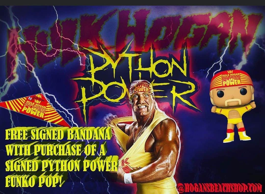 ハルク・ホーガンさんのインスタグラム写真 - (ハルク・ホーガンInstagram)「For a limited time you can get a Signed Bandana 100% Free when you Purchase a Signed “Python Power” Funko POP! https://hogansbeachshop.com」4月29日 2時48分 - hulkhogan