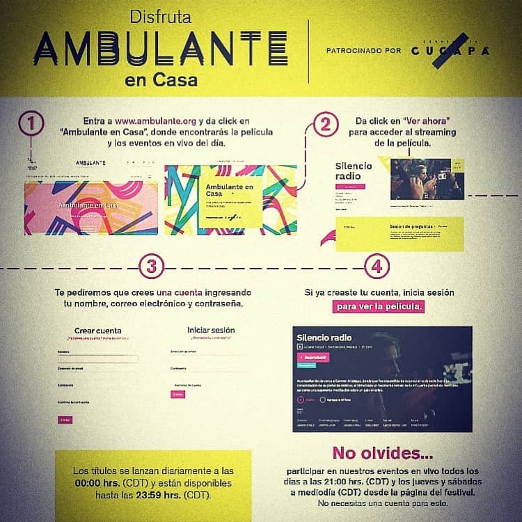 のインスタグラム：「¡Acá las instrucciones para ver @ambulanteac desde su compu o teléfono! #ambulantegiracontigo」