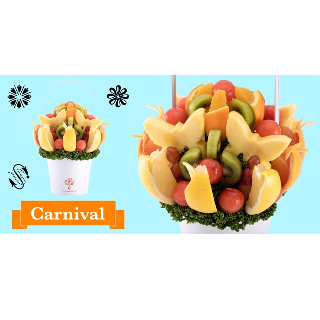 Fruit-bouquets.comのインスタグラム：「【#フルーツブーケ 】 Carnival (カーニバル) アレンジメントする果物の種類数は当店最多🍍🍇 . 色とりどりのフルーツをアレンジメントしたところに、 蝶の形にカットされたパイナップルが舞う上品で 華やかなデザイン。 . 現在実施中のクラウドファンディングで S,M,Lサイズを特別価格でご購入できます！ . ぜひ画像5枚目のQRコードから詳細を ご覧ください！ .  #プレジール #フルーツ #花束 #クラウドファンディング #西千葉 #千葉 #フルーツケーキ #果物 #父の日  #サプライズ #クラウドファンディングcampfire  #ギフト #campfireチャレンジ #フルーツギフト  #サプライズプレゼント #クラファン #父の日ギフト  #インスタ映え #インスタ映えスイーツ #スイーツ #父の日プレゼント #フォトジェニック #インスタ映えケーキ #クラウドファンディング挑戦中  #campfire #クラウドファンディング挑戦中  #記念日 #贈り物」
