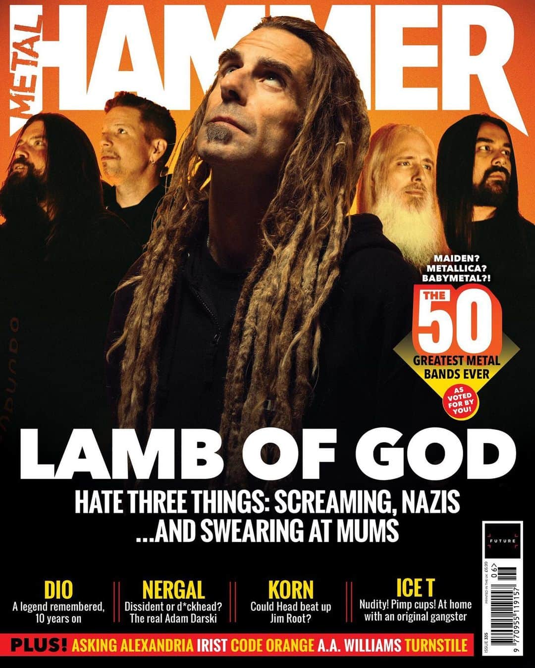 METAL HAMMERさんのインスタグラム写真 - (METAL HAMMERInstagram)「The boys are back. @lambofgod return to the new issue of Metal Hammer, on sale tomorrow. In times like these, heavy metal will see us through 🙏🏻 #LambOfGod #Dio #RonnieJamesDio #Nergal #Behemoth #Korn #Slipknot #IceT #BodyCount #Babymetal #Metallica #IronMaiden #MetalHammer #Metal #HeavyMetal」4月29日 20時29分 - metalhammeruk