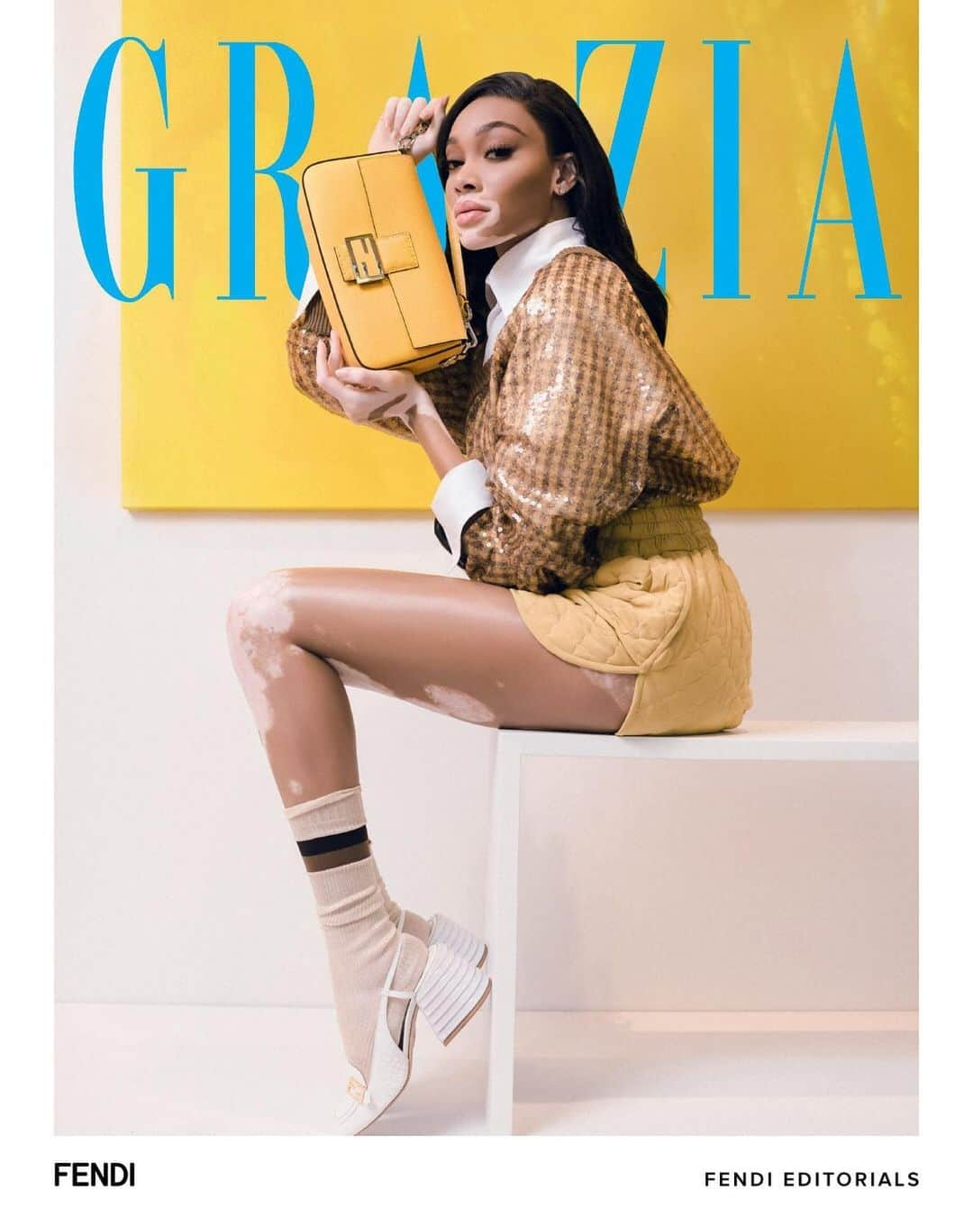 Fendiさんのインスタグラム写真 - (FendiInstagram)「@WinnieHarlow, the face of the new #BaguetteFriendsForever episode wears #FendiSS20 on the cover of @grazia_it #FendiEditorials  Editor: @silvia_grilli」4月29日 21時08分 - fendi