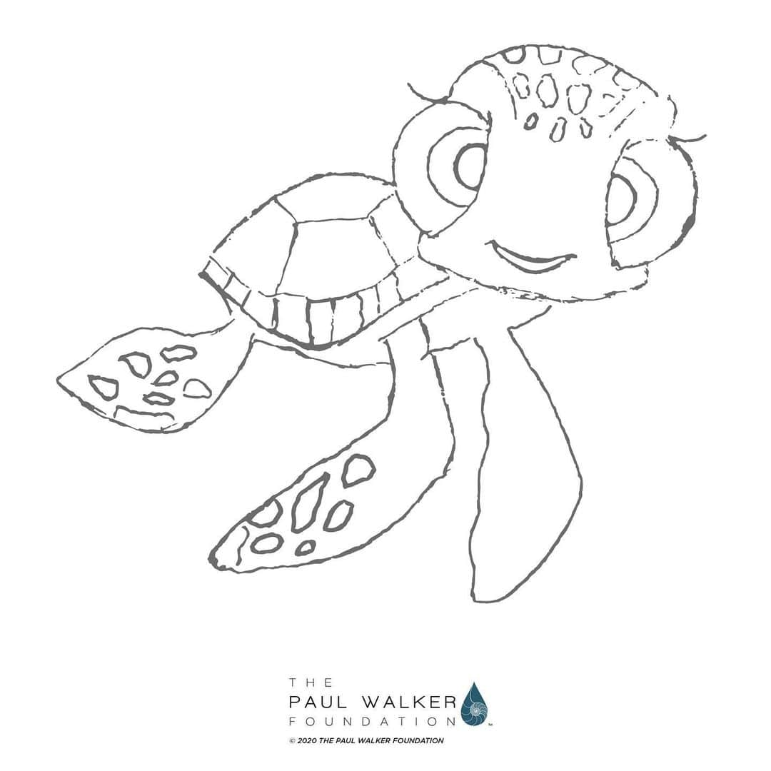 ポール・ウォーカーのインスタグラム：「Meet “Tulip the Turtle” the second one in the series.  FUN FACT: Did you know, sea turtles return to the same place every two or three years to lay their eggs?  Please feel free to rename her, sign your name and tag us so we can share it. Winners will receive Paul Walker Foundation merch. Connecting kids in the community with color! @paulwalkerfdn @meadowwalker」