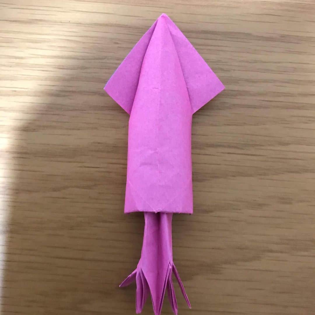 鵜飼孝治さんのインスタグラム写真 - (鵜飼孝治Instagram)「折り紙でイカ。折るの、プラモ作る的なちょっと楽しい。」4月30日 0時56分 - ukachin