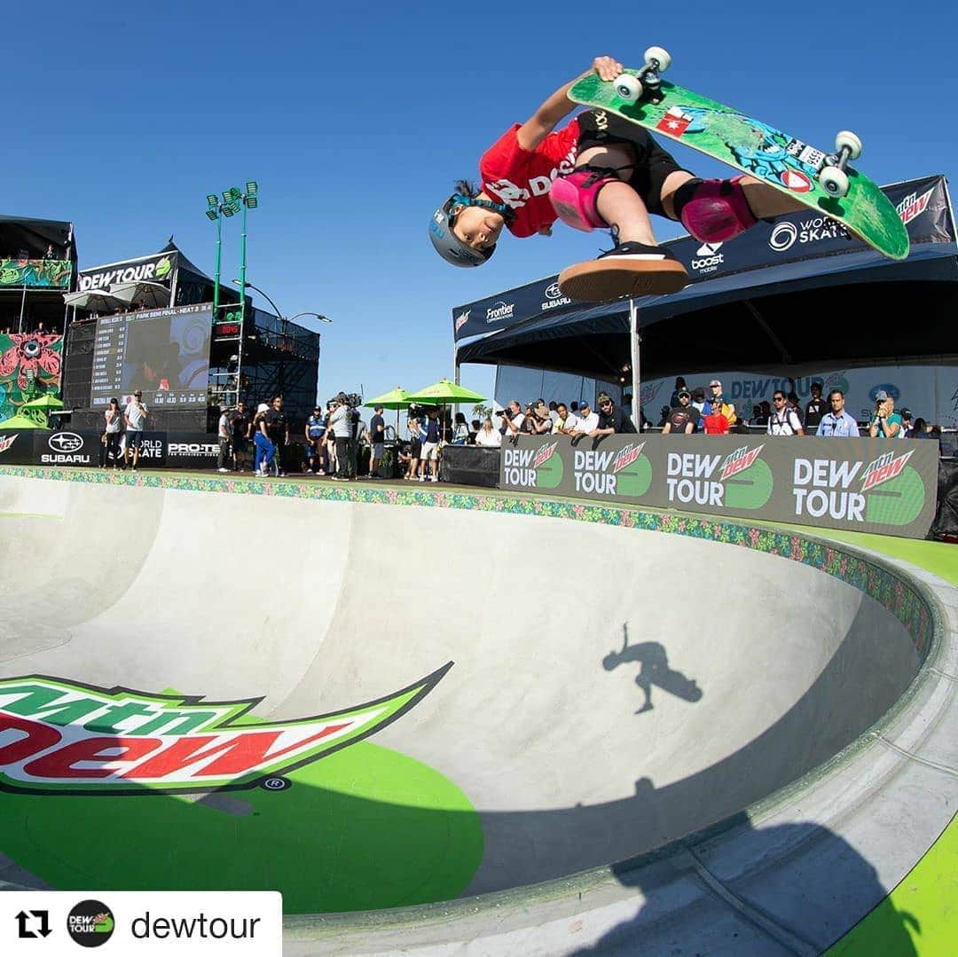 岡本碧優のインスタグラム：「Please check the link in my bio for my feature at dewtour.com 🔥  Repost @dewtour ・・・ Japanese park skateboarder @misugu0228 blasted jaw-dropping judo airs, varials, and massive 540s like nobody’s business at last year’s Dew Tour Long Beach competition. Photos: @brycekanights & @mrzzz  #dewtour #skateboarding  @mktaxi.jp @santacruzskateboards @santacruzwmns @independenttrucks @rictawheels @bronsonspeedco @dcshoes_japan @dc_skateboarding @hi_5.skatepark @division_osaka @triforce_krew #6556skateboarding」