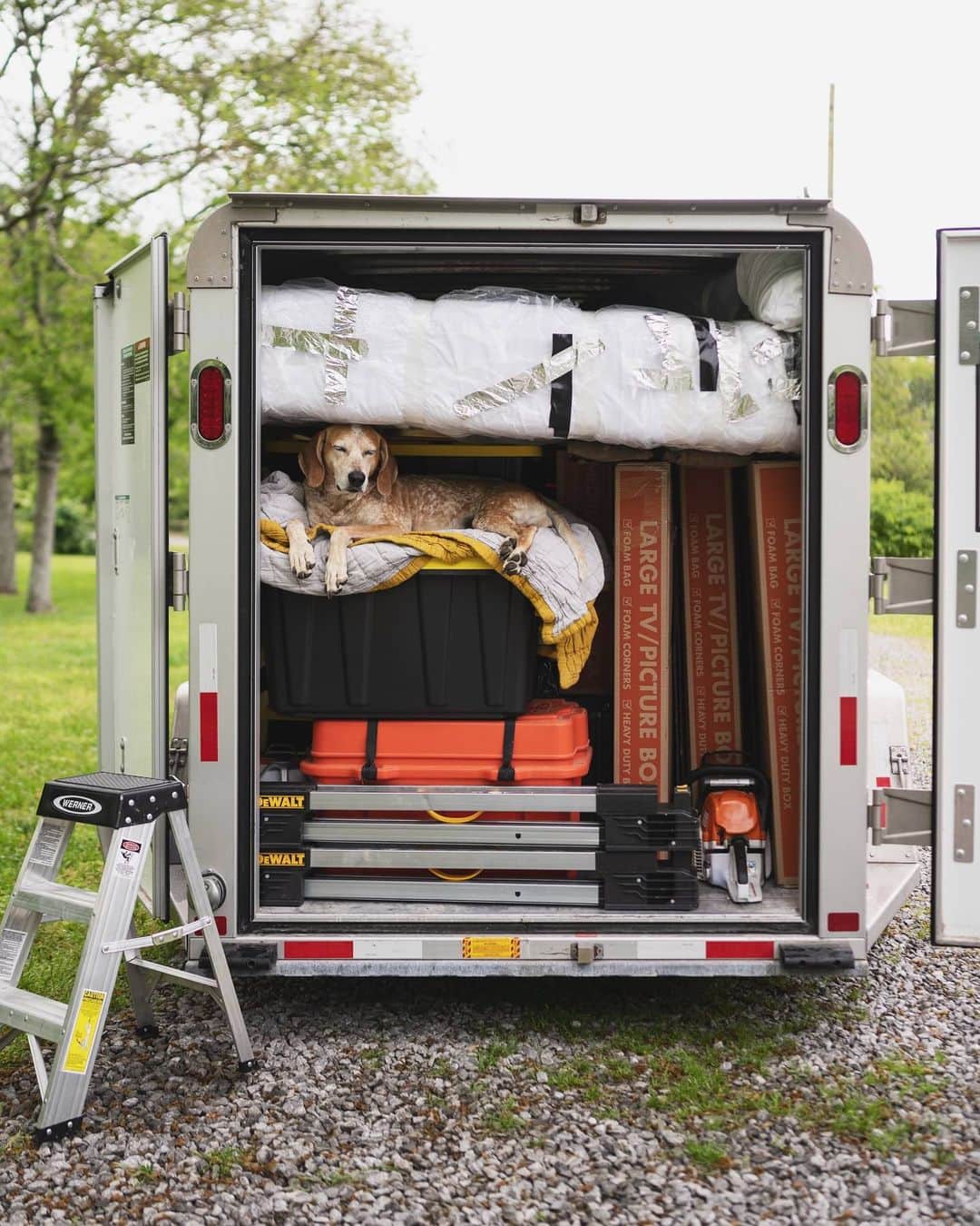 マディのインスタグラム：「Bye Nashville! We’re all packed up and I don’t own a home or any furniture BUT I got bunk beds! Which I’ve totally always wanted. Honestly kinda excited for this dirt bag sleeping setup in the uhaul for our low impact journey out to Montana (sadly not Reno tbh). ⁣ Funny time to be selling houses and moving but all of this has been in play for a good while now + we are pretty much professional quarantiners. You know just in case anyone was worried.」