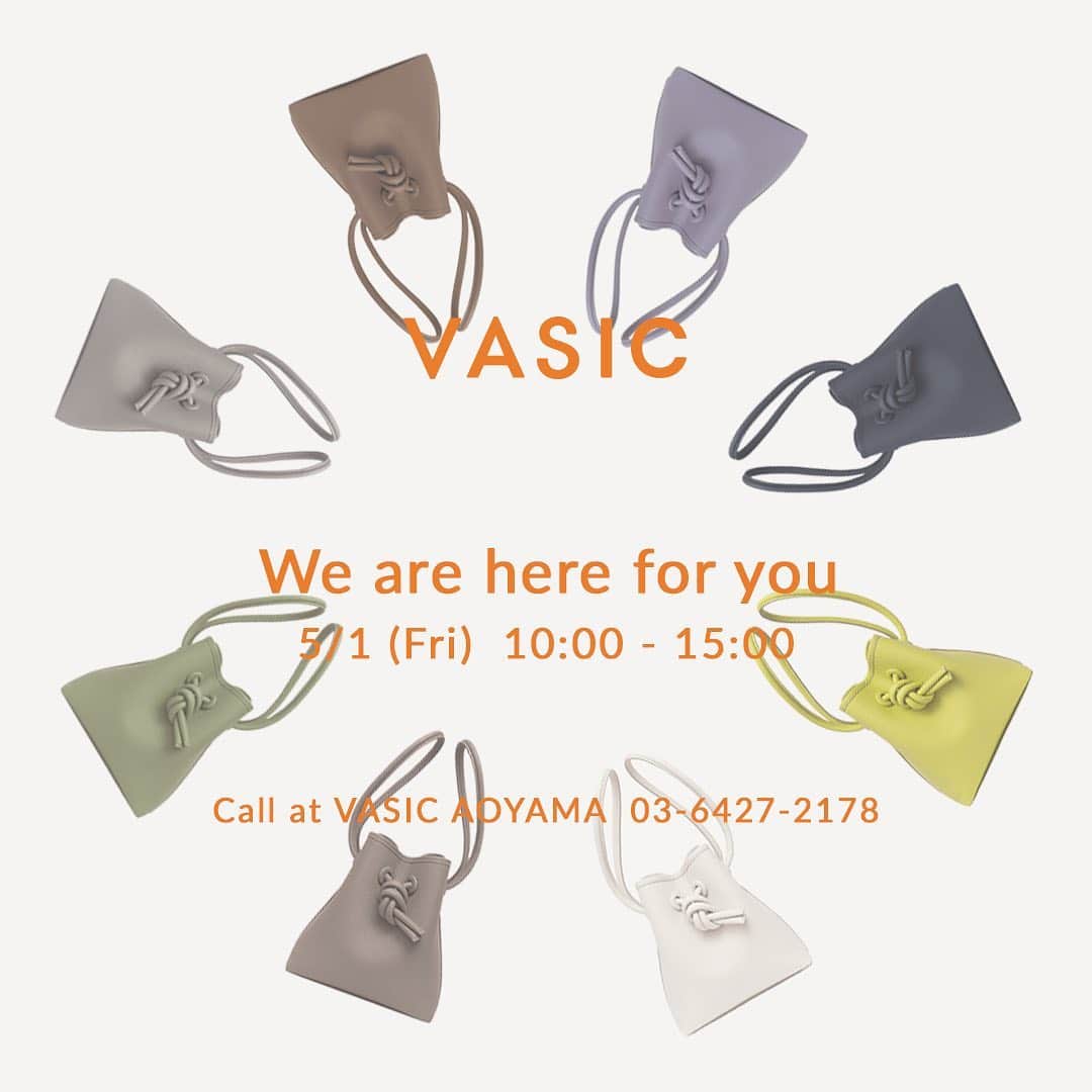 Vasic News In jpさんのインスタグラム写真 - (Vasic News In jpInstagram)「“VASIC AOYAMA 5月1日 (金) 代引き販売のお知らせ”  いつもVASICをご愛顧いただき誠にありがとうございます。  VASIC AOYAMAでは、明日5月1日(金) 10:00～15:00の間、お電話での注文を承ります。 ご購入を希望されるお客様は、下記までお問い合わせください。- — VASIC AOYAMA TEL:03-6427-2178 —  販売につきまして- 現在VASIC AOYAMAは 【臨時休業】 につき通常の営業は行っておりませんので、事前の在庫のお問い合わせは、ご遠慮いただきますようお願いいたします。  混雑状況により、お電話がつながりにくい時間帯もございますので予めご了承ください。  発送の際には送料と代引き手数料を頂戴いたします。詳しくは、当日お問い合わせください。  同一商品のご購入は、お一人様1点までとさせていただきます。  皆様のご利用をお待ち申し上げております。」4月30日 12時15分 - vasic_japan