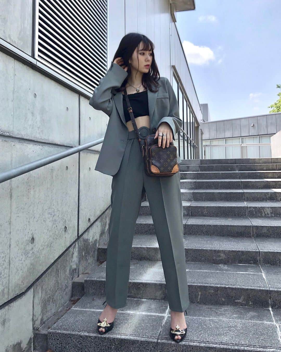 夢乃まゆこさんのインスタグラム写真 夢乃まゆこinstagram 着たい春服が溢れてるよ ご近所で映えるとこ探さないと ୨୧ ୨୧ Ootd セットアップ セットアップコーデ