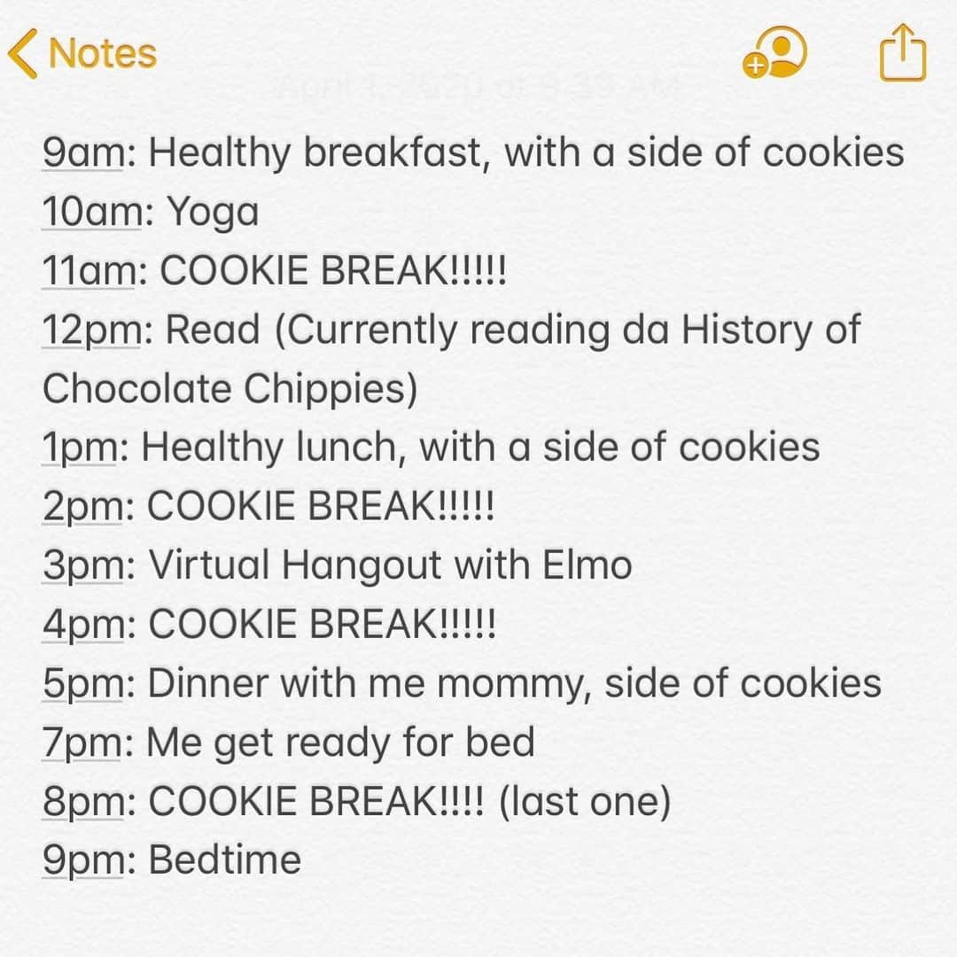 セサミストリートさんのインスタグラム写真 - (セサミストリートInstagram)「Swipe for schedule inspo! 🍪 • • • #sesamestreet #cookiemonster #quarantine #quarantinelife #quarantineschedule #homeschool #homeschooling #stayhome #cookies #cookiesofinstagram #momlife #dadlife #parenting #dessertsofinstagram #dessert」4月30日 23時44分 - sesamestreet