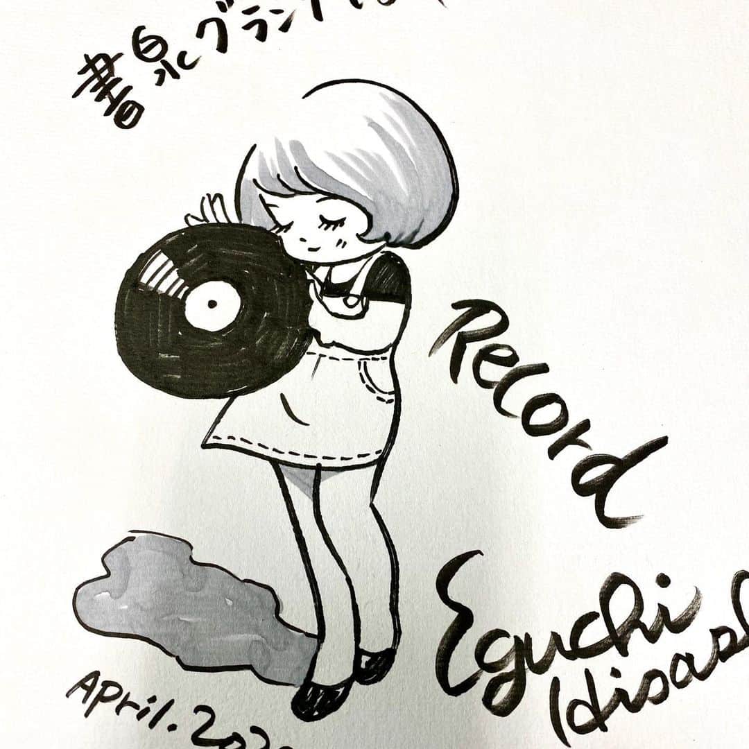 江口寿史さんのインスタグラム写真 - (江口寿史Instagram)「To commemorate the publication of 『RECORD』, I drew a shikishi at bookstores nationwide.」4月30日 15時50分 - eguchiworks