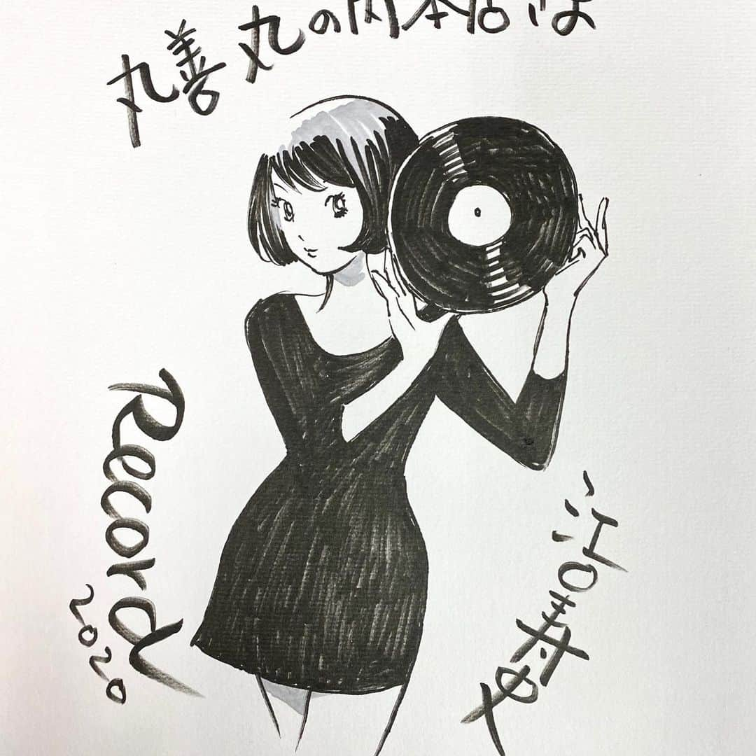 江口寿史さんのインスタグラム写真 - (江口寿史Instagram)「To commemorate the publication of 『RECORD』, I drew a shikishi at bookstores nationwide.」4月30日 15時50分 - eguchiworks