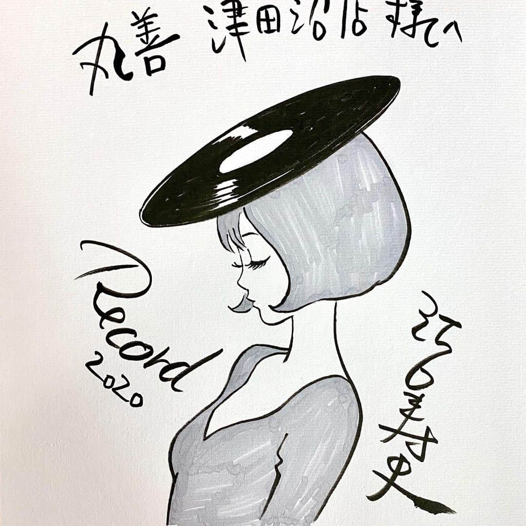 江口寿史さんのインスタグラム写真 - (江口寿史Instagram)「To commemorate the publication of 『RECORD』, I drew a shikishi at bookstores nationwide.」4月30日 15時50分 - eguchiworks