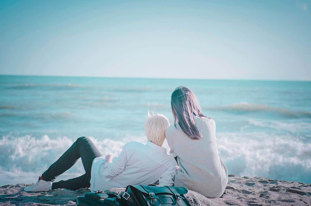 ナイトさんのインスタグラム写真 - (ナイトInstagram)「「 さよならメモリーズ 」 Boyfriend | @knitecoser Girlfriend | @akabaritsu Photo 📷 | @lostdumplings  Finally get to share our highschool couple photoshoot we shot in Japan! Ritsu, Dumplings and I traveled to Enoshima to take these photos. It was so beautiful (but really cold) as it is winter around the time we went haha~ 😆💦 #OC #originalcosplay #cosplay #highschoolstudent #コスプレ #高校生 #高校生カップル」4月30日 21時25分 - knitecoser