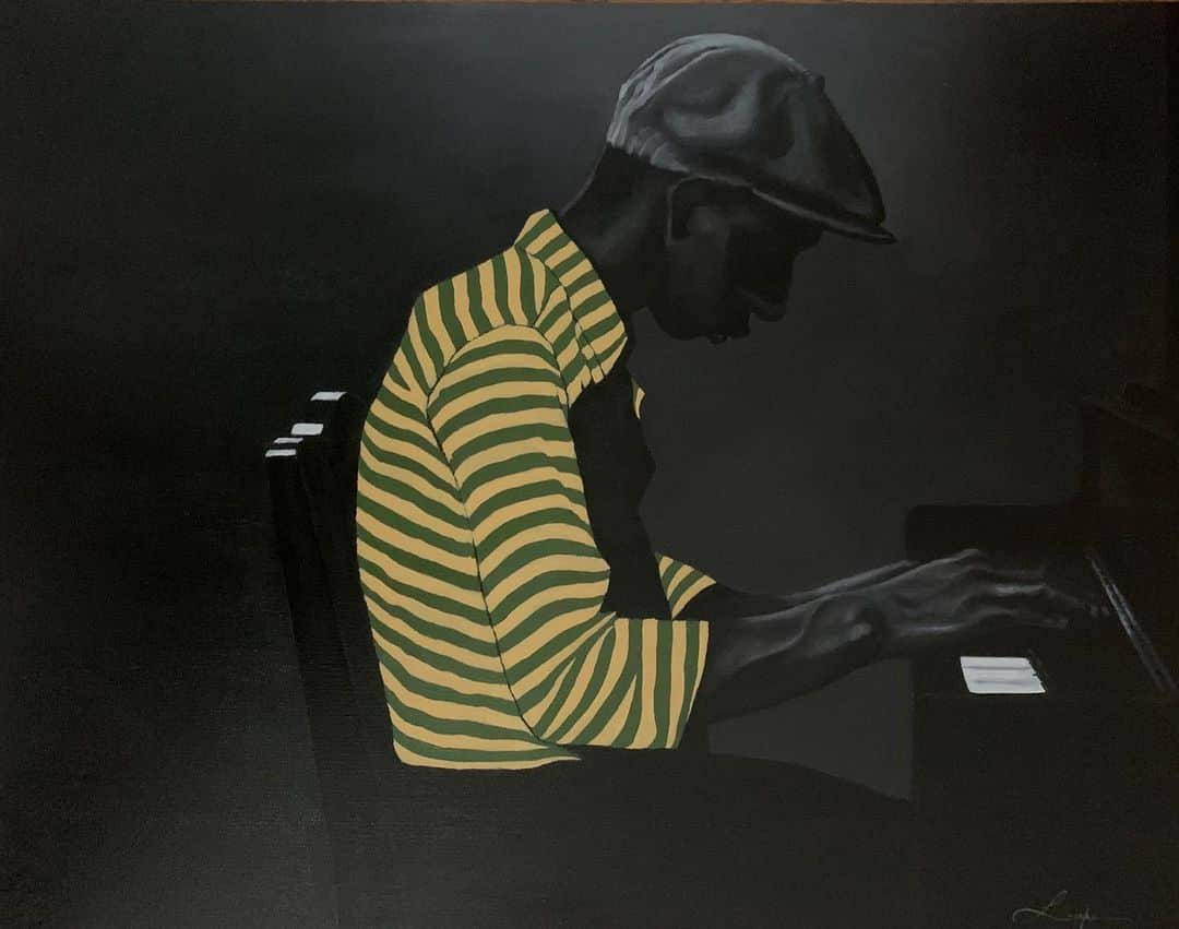 ラングリー・フォックスのインスタグラム：「Melodic confinement 🎶 oil paint 28”x 22”」