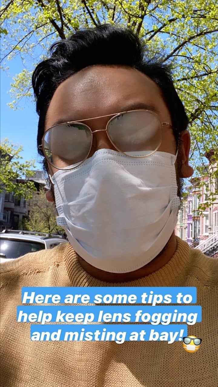 Warby Parkerのインスタグラム：「Here are a few tips to help keep lens fogging and misting at bay while wearing a mask.」