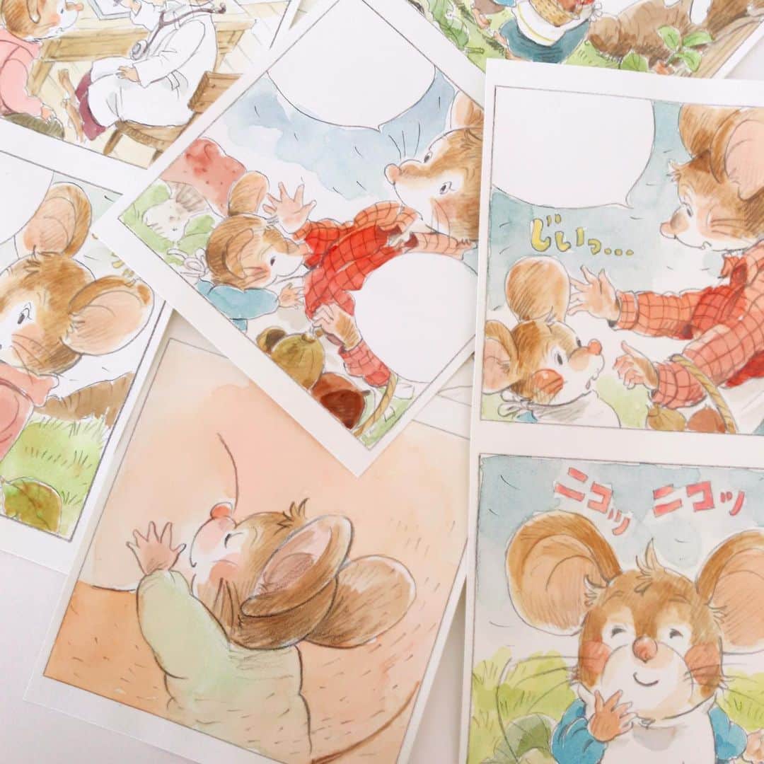 イラストレーター山崎牧子のインスタグラム：「ninaruポッケ様 「ねずみのキイくん」 2話目更新しました🐭 ねずみの家族のマンガ絵日記で 子育てのエピソードを配信中です。 ご覧になった方に少しでもホッと していただけたらうれしいです。 5月3日までプロフィールにリンク しているURLからご覧いただくこと もできます🐭 @ninaru_pocke_official  #ninaruポッケ#子育て#子育てマンガ#育児日記#育児#子ども#いなとめまきこ#イラストレーター#ねずみ#家族#水彩画#illustration#illustrator#artwork#family#watercolor#watercolorpainting」