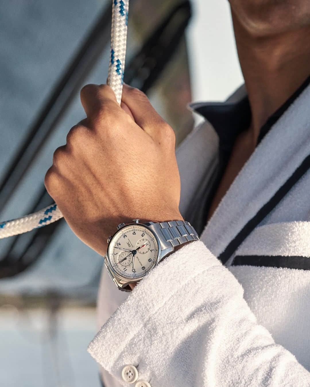 IWCさんのインスタグラム写真 - (IWCInstagram)「The #IWCPortugieser Yacht Club Chronograph (Ref. IW390702) with a stainless-steel case and bracelet features a case with crown protection and see-through sapphire-glass back. #IWCJourney #NauticalPrecision #WatchesandWonders」5月1日 15時00分 - iwcwatches