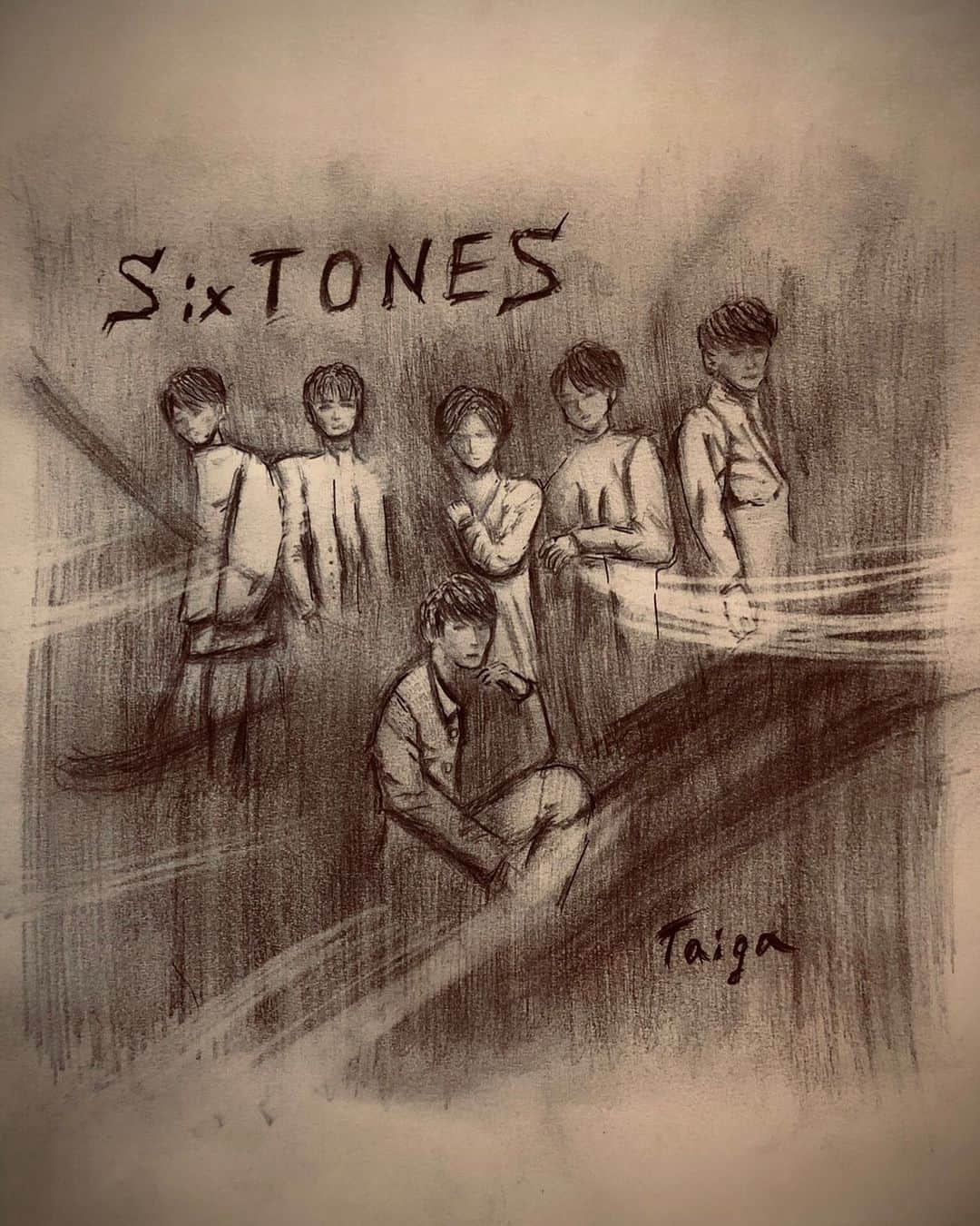 SixTONESさんのインスタグラム写真 - (SixTONESInstagram)「京本大我です！ 結成5周年を記念してSixTONESの絵を描きました！ もし良かったらロック画面とかに使ってねー  改めていつもありがとう。  It’s Kyomoto Taiga! To commemorate our 5th anniversary, I drew this picture of SixTONES! Please feel free to use it as your wallpaper if you like it~ Thank you again for everything.  #SixTONES #Jesse#Taiga#Hokuto#Yugo#Shintaro#Juri #結成日 #5周年だー」5月1日 15時30分 - sixtones_official