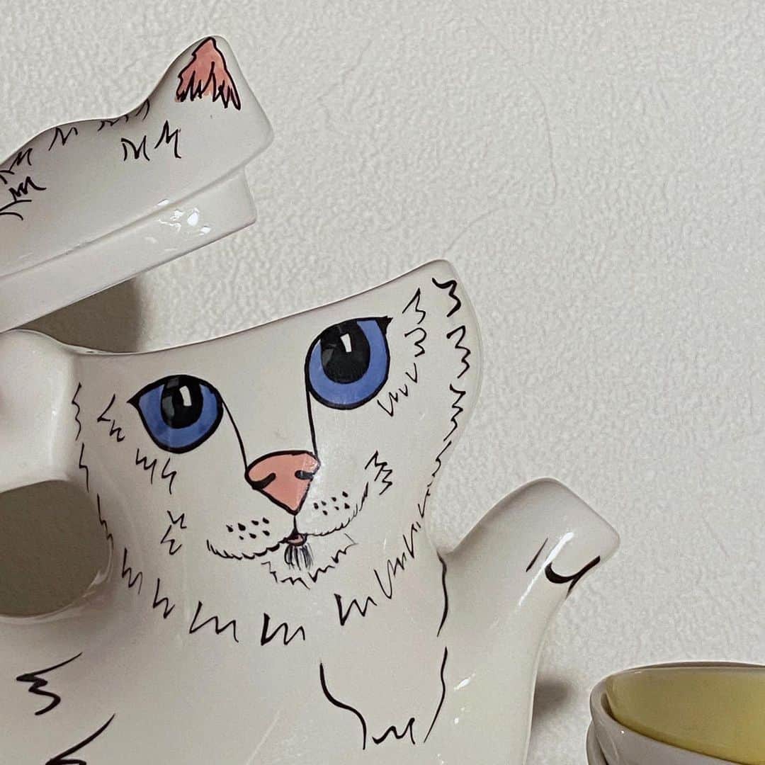 相羽瑠奈さんのインスタグラム写真 - (相羽瑠奈Instagram)「🐈 Cat tea pot ☕️♡♡ 手のところにお花刺してもかわよさそうだな〜😽 @sometimes_store だいすきなお店🏺」5月1日 21時21分 - rone.runa