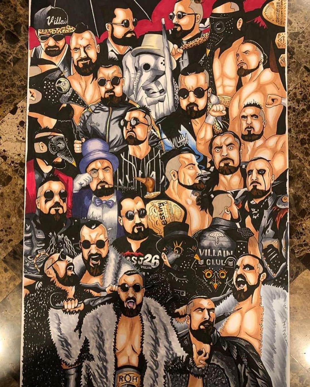 マーティ・スカルのインスタグラム：「Available today at 12pm est on mattserraart.com - exclusive Villain signed print, limited to 50 only 🔥  Good luck!  #villain ☔️」