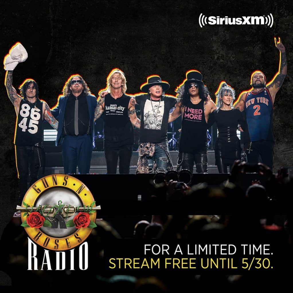 Guns N' Rosesさんのインスタグラム写真 - (Guns N' RosesInstagram)「GNR fam, tune into the exclusive Guns N' Roses Radio on @siriusxm feat. the full 2017 concert from the Apollo Theater, live tracks & more. Free through 5/30 ⚡」5月2日 1時05分 - gunsnroses